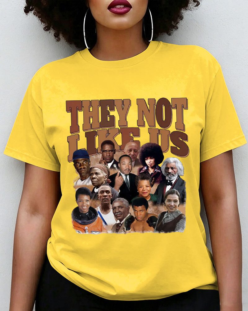 100% Cotton They Not Like Us Juneteenth Crew Neck Short Sleeve Tshirt