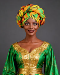 African Print 3D Puff Braid Headwrap
