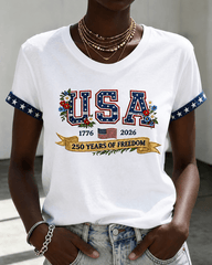 250 years of freedom Crew Neck Short Sleeve Tshirt