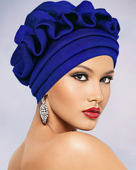 Women'S Turbans Made of with Continuous Pleats in African Style