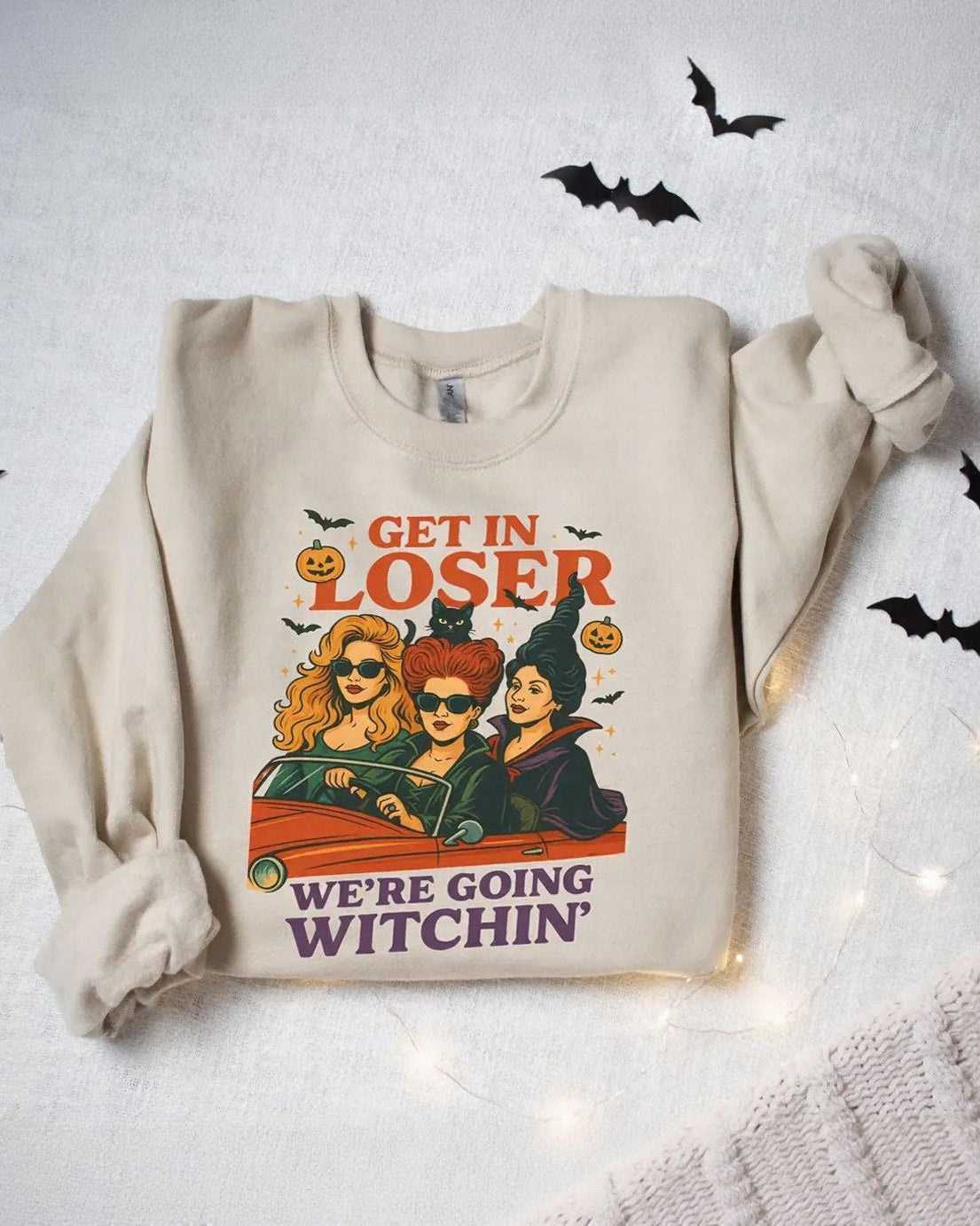 Halloween Get In Loser We're Going Witching Cotton Long Sleeve Sweatshirt
