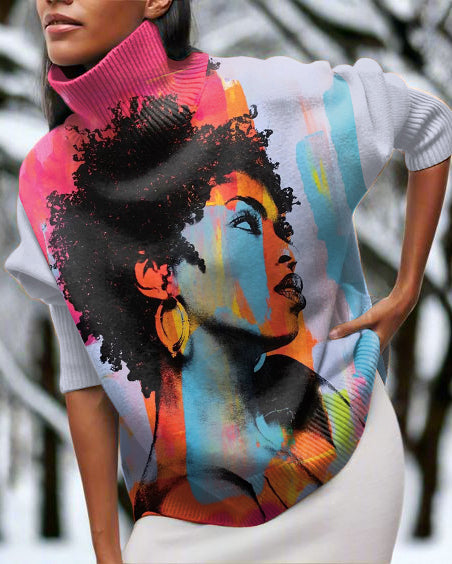 Lauryn Hill Oil Painting Long Sleeve Top