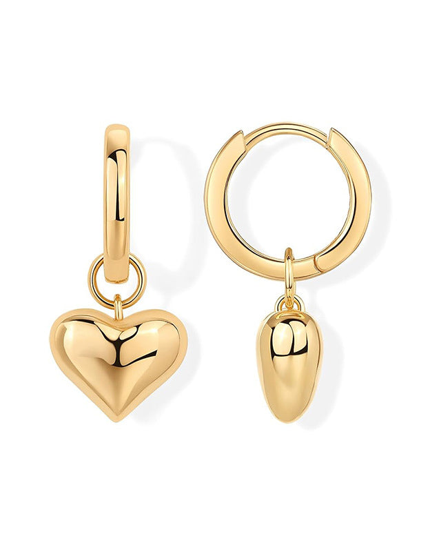 Round Heart Stitching Earrings