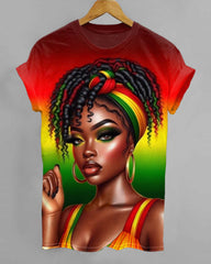 Gradient Black Woman Illustrations Short Sleeve Tshirt