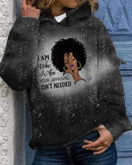 Personalized black letter avatar gradient print hoodie