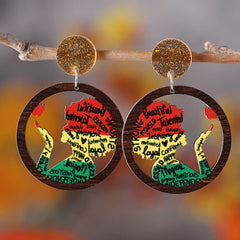 African Style Map Avatar Earrings