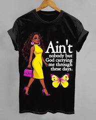 100% Cotton God Carrying Me Crew Neck Short Sleeve Tshirt