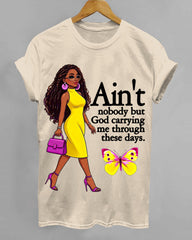 100% Cotton God Carrying Me Crew Neck Short Sleeve Tshirt