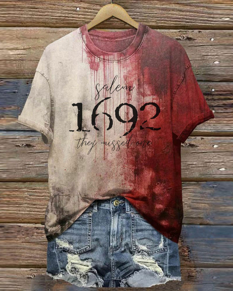 Blood Dark Gothic Salem Witch 1692 They Missed One Halloween T-Shirt