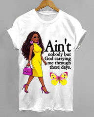 100% Cotton God Carrying Me Crew Neck Short Sleeve Tshirt