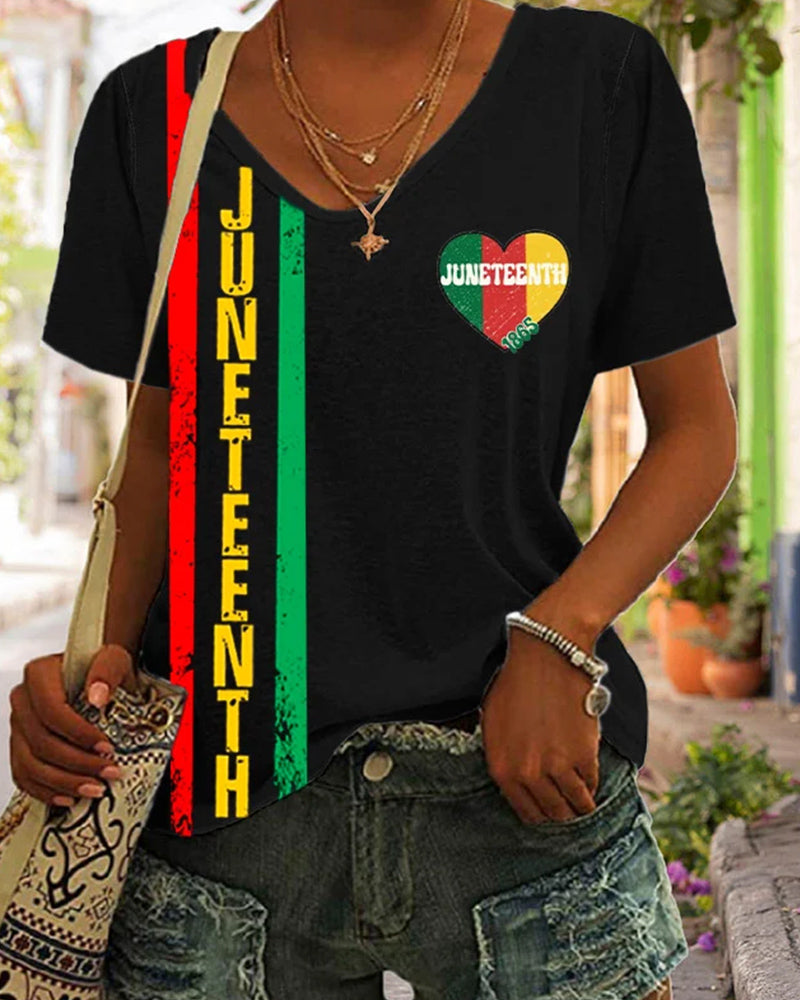 Juneteenth Letter Heart Personalized Print Sleeveless Ladies Vest