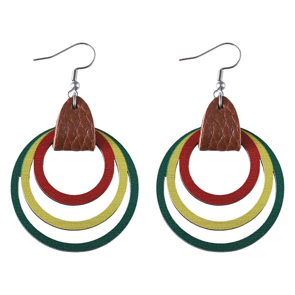 African Ring Hollow Earrings