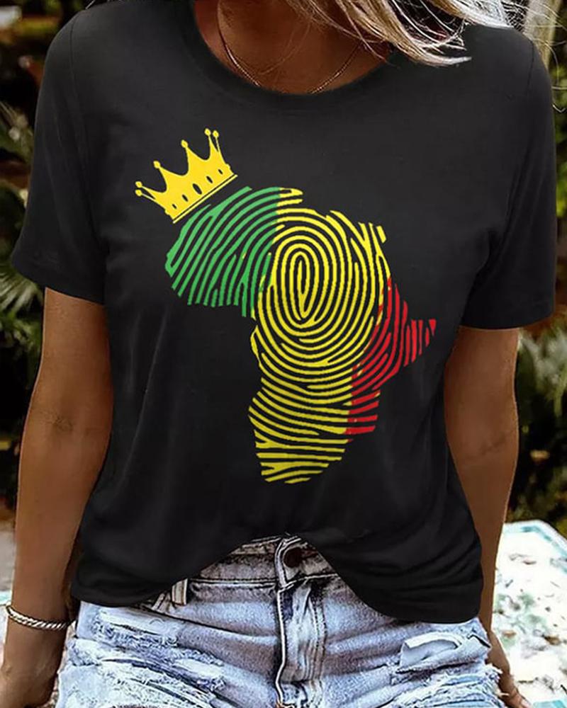 Women's Juneteenth Print Short Sleeve T-Shirt