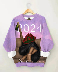 Black Women Congratulations 2024 Long Sleeve Sweatshirt