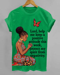100% Cotton Lord,help Me Keep A Positive Attitude Crew Neck Short Sleeve Tshirt