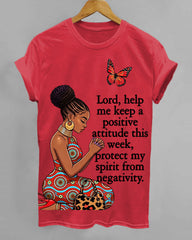 100% Cotton Lord,help Me Keep A Positive Attitude Crew Neck Short Sleeve Tshirt
