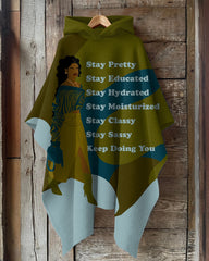 Keep Doing You Hooded Warm Shawl Cape