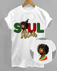Juneteenth Soul Sistah 100% Cotton Crew Neck Short Sleeve Tshirt