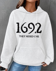 Women's 1692 They Missed One Salem Witch Print Waffle Hoodie