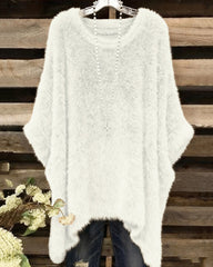 Crew Neck Plush Irregular Loose Top