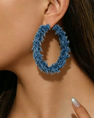 Fashionable Casual Western Cowboy C-Shaped Hoop Round Exaggerate Earrings
