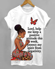 100% Cotton Lord,help Me Keep A Positive Attitude Crew Neck Short Sleeve Tshirt