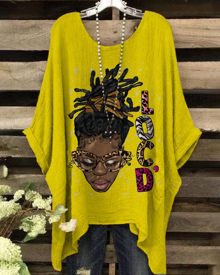 Round Neck LOCD Brown Women Irregular Shirt