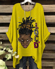 Round Neck LOCD Brown Women Irregular Shirt