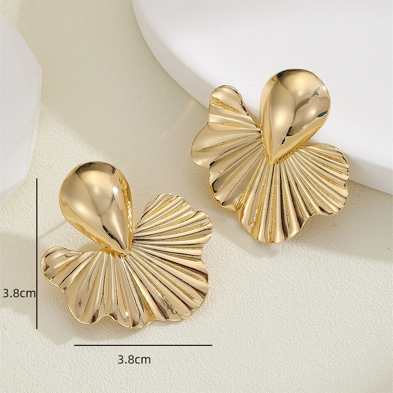 Gold Shell Teardrop Earrings