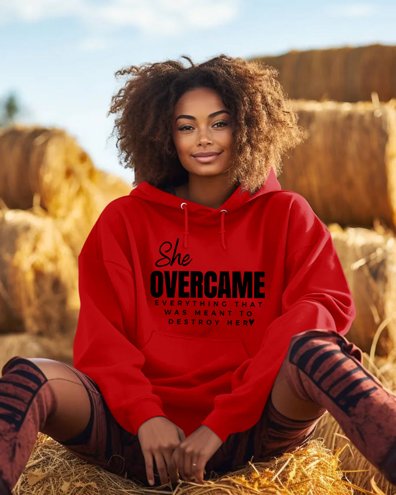 She Overcame Everything Long Sleeve Hoodie