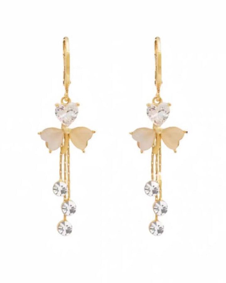 Clover Diamond Heart Earrings