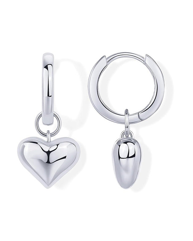 Round Heart Stitching Earrings