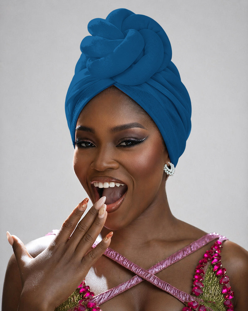 Solid Color 3D Braided Knotted Turban Hat