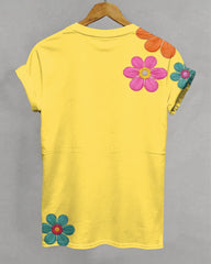 Ruby Bridges Flowers Print Crew Neck Short Sleeve Tshirt