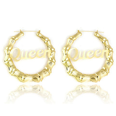 Queen Round Bamboo Earrings