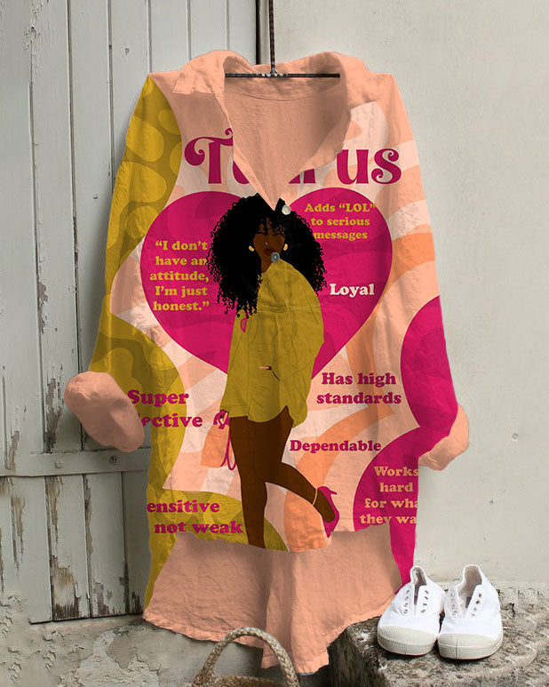 Taurus Girly Season Irregular Leisure Tunic