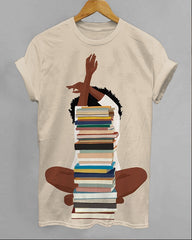 Brown Reading Girl Unisex Short Sleeve Shirt