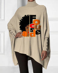 Focused Melanin Irregular High Neck Top