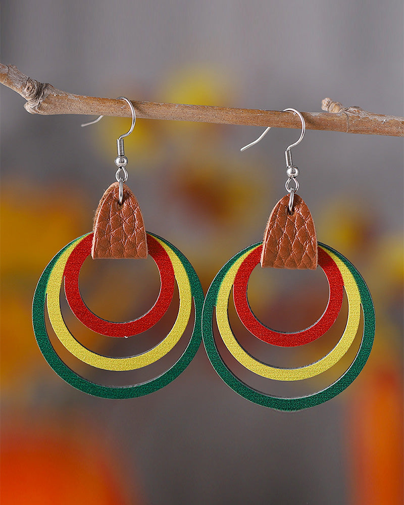 African Ring Hollow Earrings
