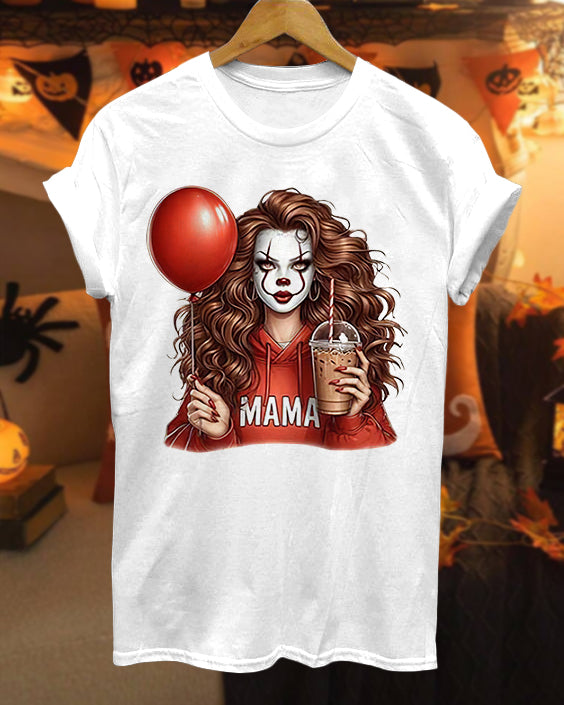 Personalized Halloween Mama Cotton Crew Neck Short Sleeve Tshirt