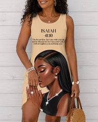 Do Not Fear Masterpiece Round Neck Sleeveless Mini Casual Dress