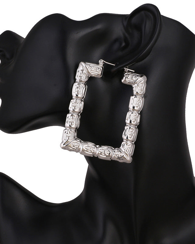 Small Rectangular Bamboo Earrings