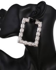 Small Rectangular Bamboo Earrings