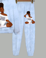 My Peace Matters Long Sleeve Hoodie Two Pieces Set