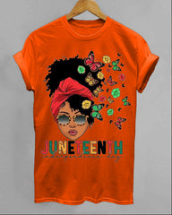 June Day Personalized Cartoon Girl Color Block Print Women's Round Neck T-Shirt