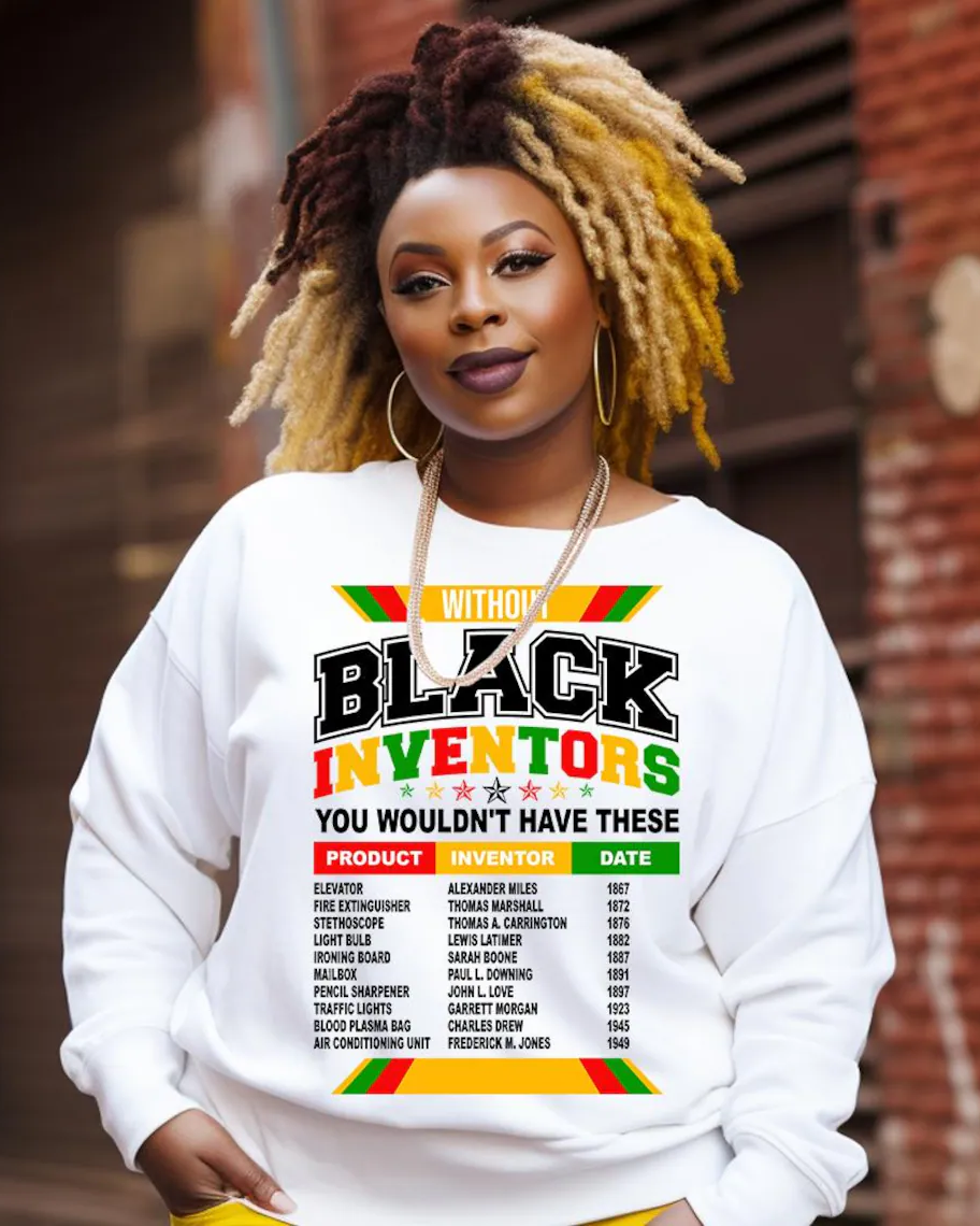 Black Inventors Letters Crewneck Sweatshirt