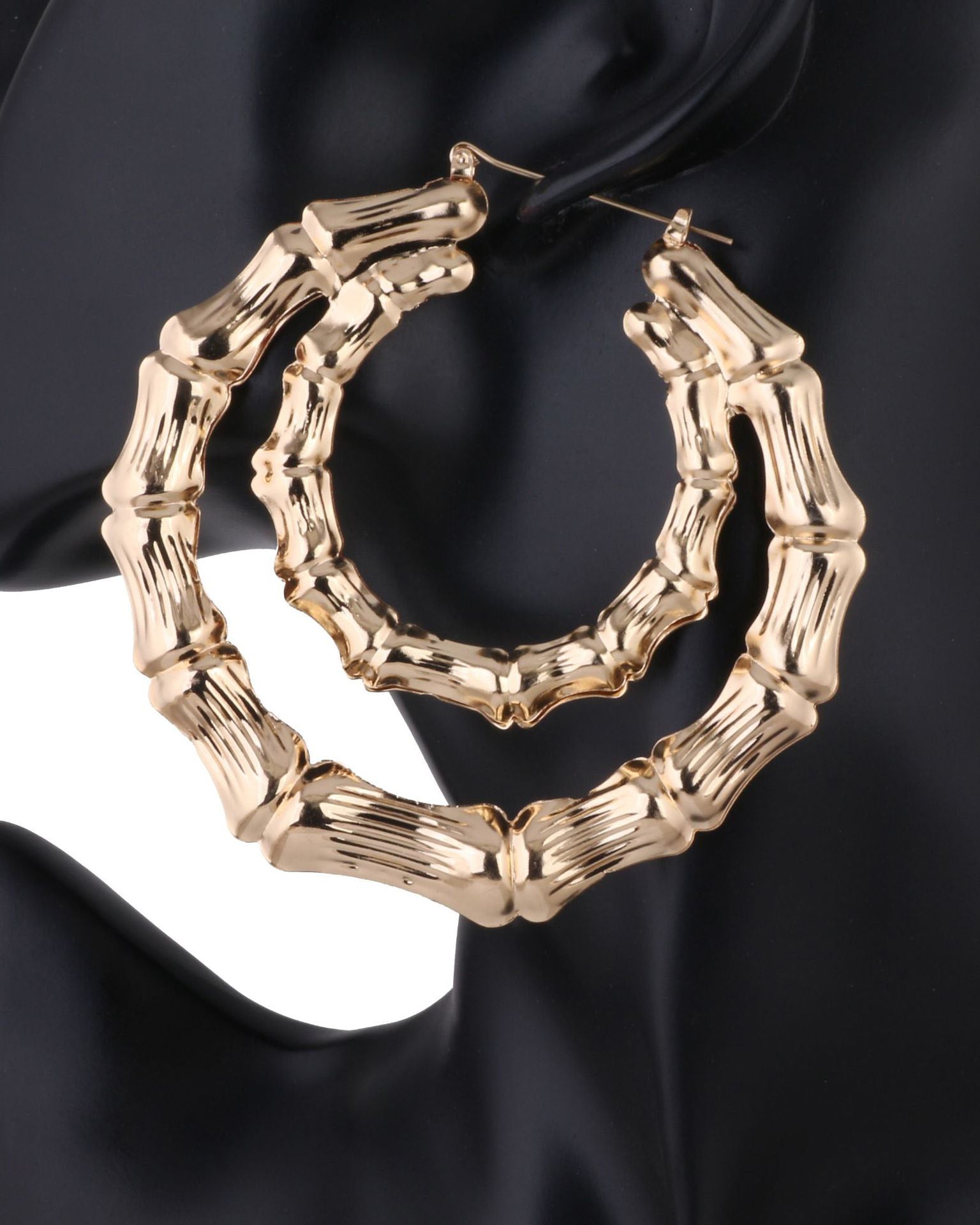 Vintage Double Round Bamboo Earrings