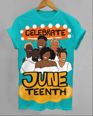 Celebrate Juneteenth Crew Neck Short Sleeve T-shirt