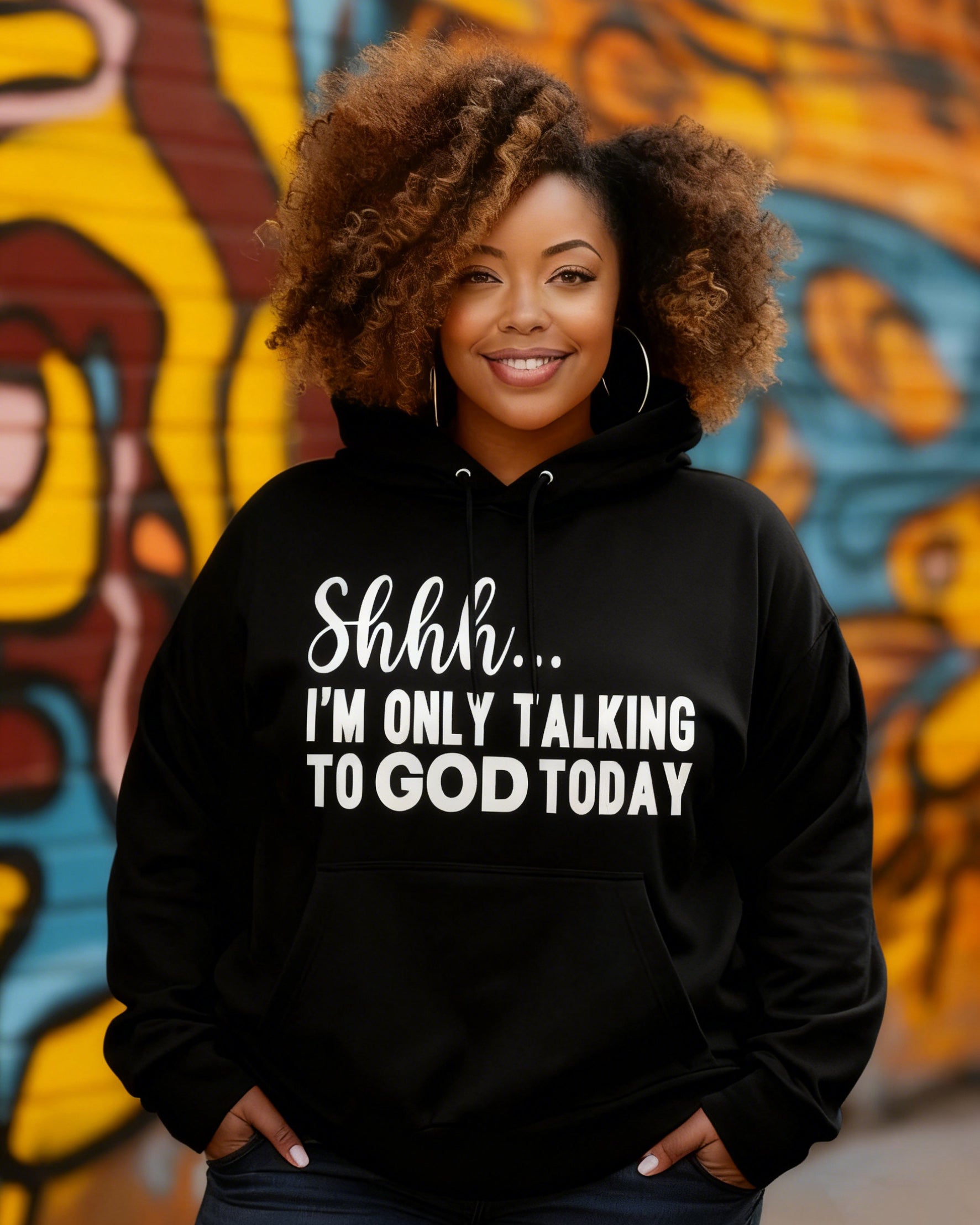 Shhh I'm Only Talking to God Today Long-sleeved Hoodie