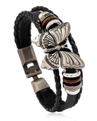 Elegant Butterfly Multi-Leather Bracelet